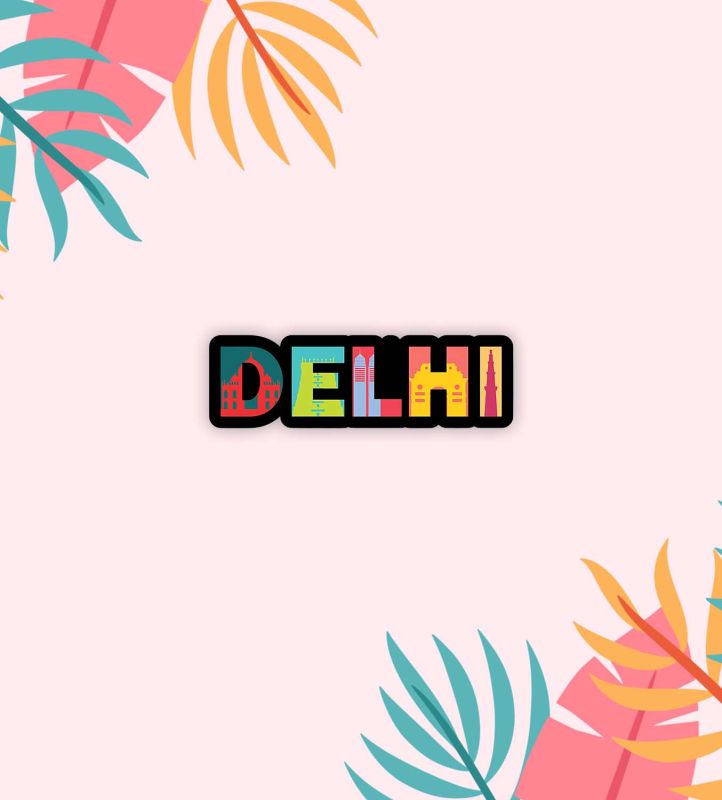 Delhi Fridge Magnet for Home Kitchen & Office Decor | Indian Souvenir Fridge Magnet | Refrigerator Door Decor Sticker